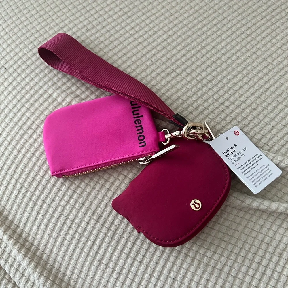 Lululemon Dual Pouch Wristlet-Sonic Pink/Pomegranate/Black - Picture 4 of 7
